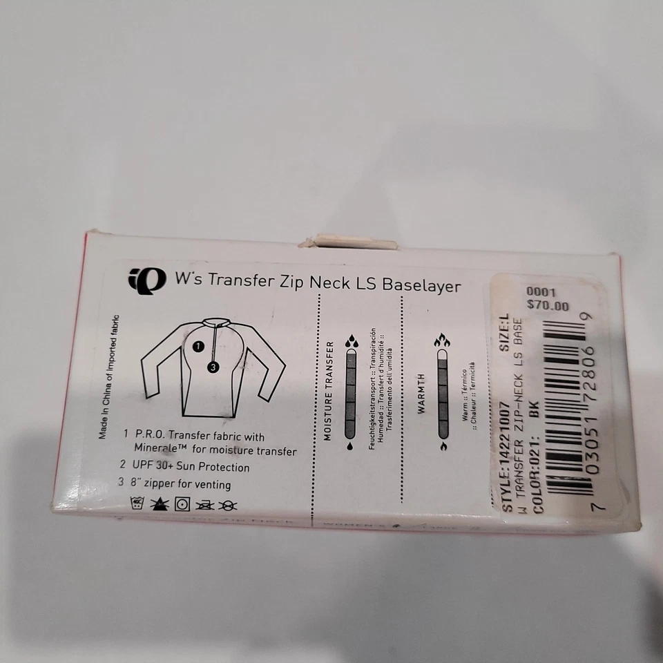 PEARL iZUMI Transfer Zip Neck LS Baselayer Women's Large New in Box - Image 4 of 4