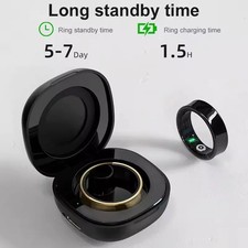 Smart Ring with Charging Case Heart Rate SpO2 Temperature Monitor Waterproof