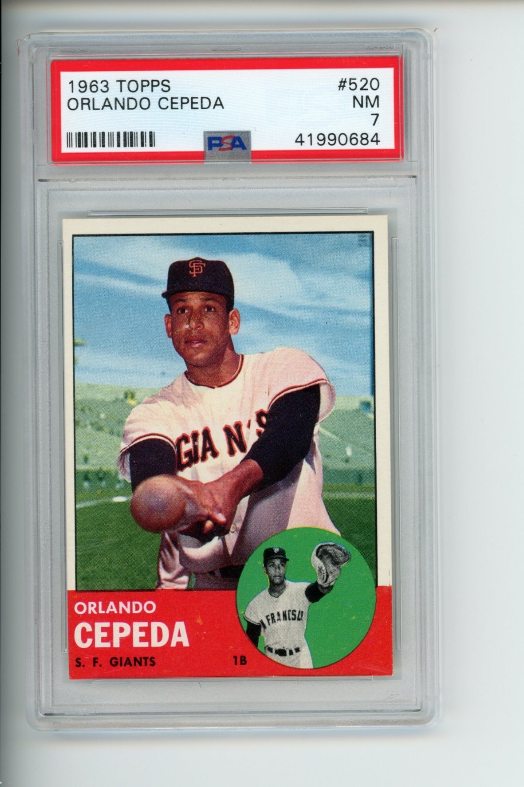 1963 Topps #520 Orlando Cepeda PSA7 NM