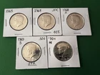Lot of 5 40% Silver JFK Kennedy Half Dollars 1965, 1968, 1968-S, 1969-S, 1970-PR