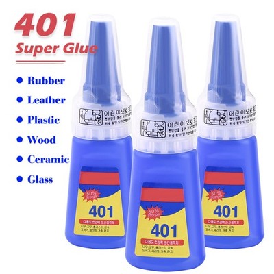 3x Instant Adhesive 401 Super Glue Colorless High Performance Fast Dry Adhesive