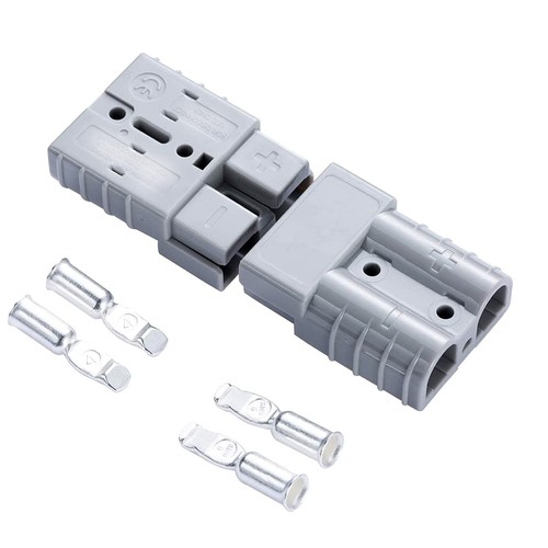 2pc Battery Quick Connector Kit 50a Plug Connect Disconnect Winch Gray 