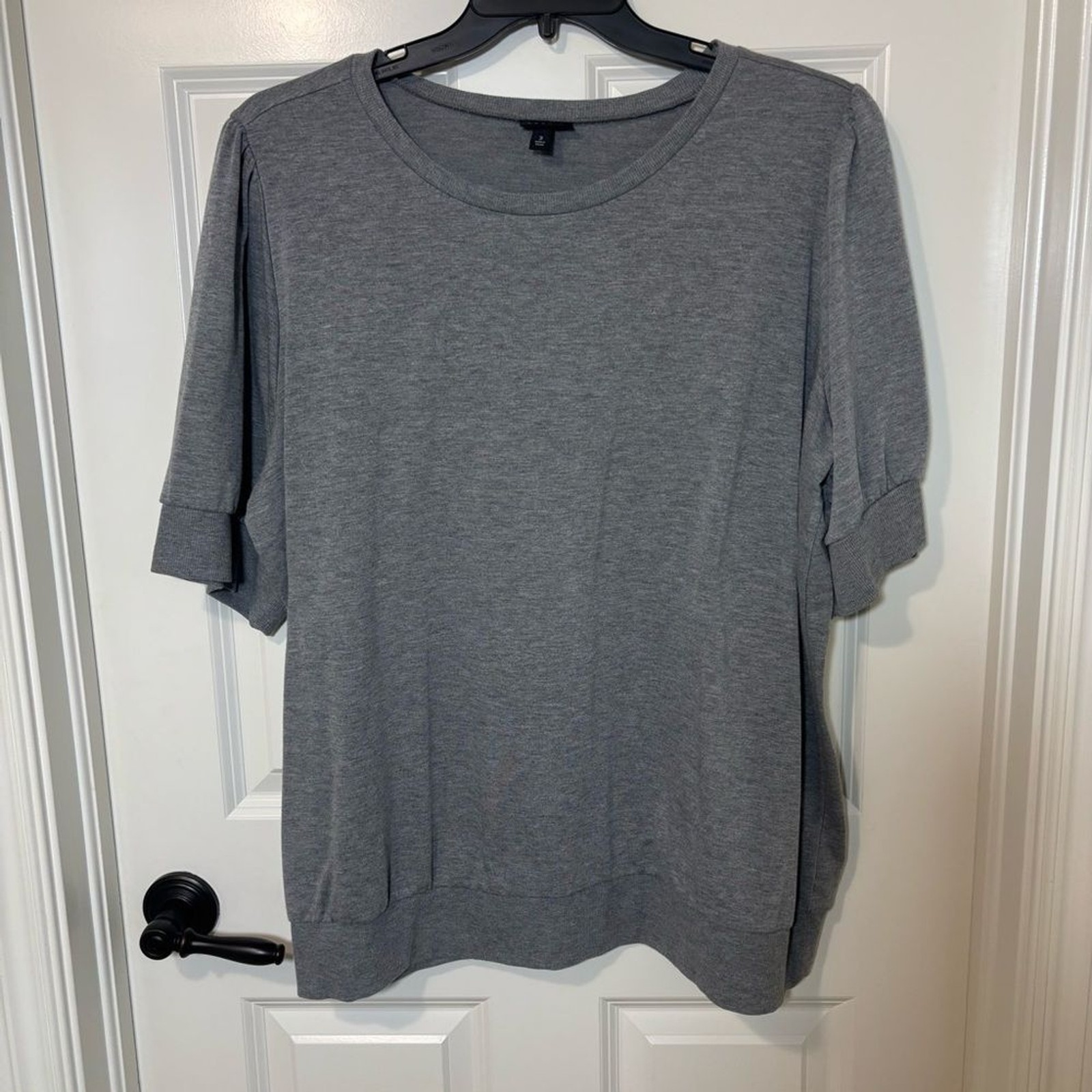 Torrid Puffed Short Sleeve Gray Blouse Size 3X 3 Plus Size Top