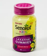 Senokot KIDS Senna extract LAXATIVE GUMMIES 40 Mixed Berry constipation 04/2026