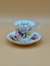 Royal Albert April Sweet Pea – Tazza e Piatto Bone China 1970 England