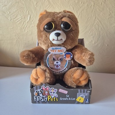 Feisty Pets Sir knurrt viel Bär, 25 cm Plüschtier, wütender Teddy zeigt Zähne