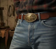 Vintage 1974 Bergamot Brass Works Wild Turkey Belt Buckle Austin Nichols