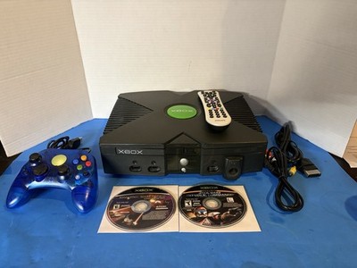 Xbox Original Console Bundle Controller Power/AV Cables Cleaned Tested. Works