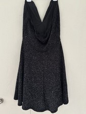 Windsor Black Glitter Dress V-Neck Fit & Flare Party Cocktail