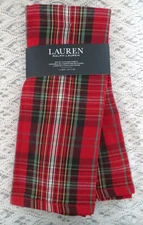 Ralph Lauren Tartan Plaid Kitchen Dish Towels Set of 2 Holiday Red Green White