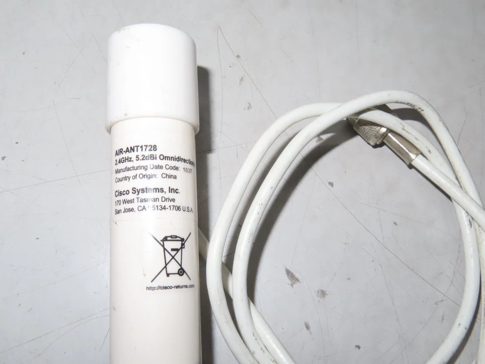 Cisco AIR-ANT1728 2.4GHz 5.2dBi Omnidirectional w/RP-TNC Antenna - Image 2 of 3
