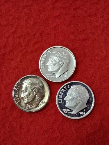 Picker's Bag of x3 PROOF MIXED DATE 90% Silver ROOSEVELT DIMES          #MF-0518