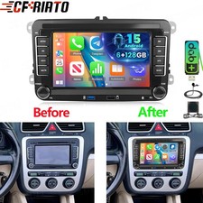 6G+128GB DAB+ Android 15 Autoradio Apple CarPlay Navi für VW Eos 2006-2015 Kam