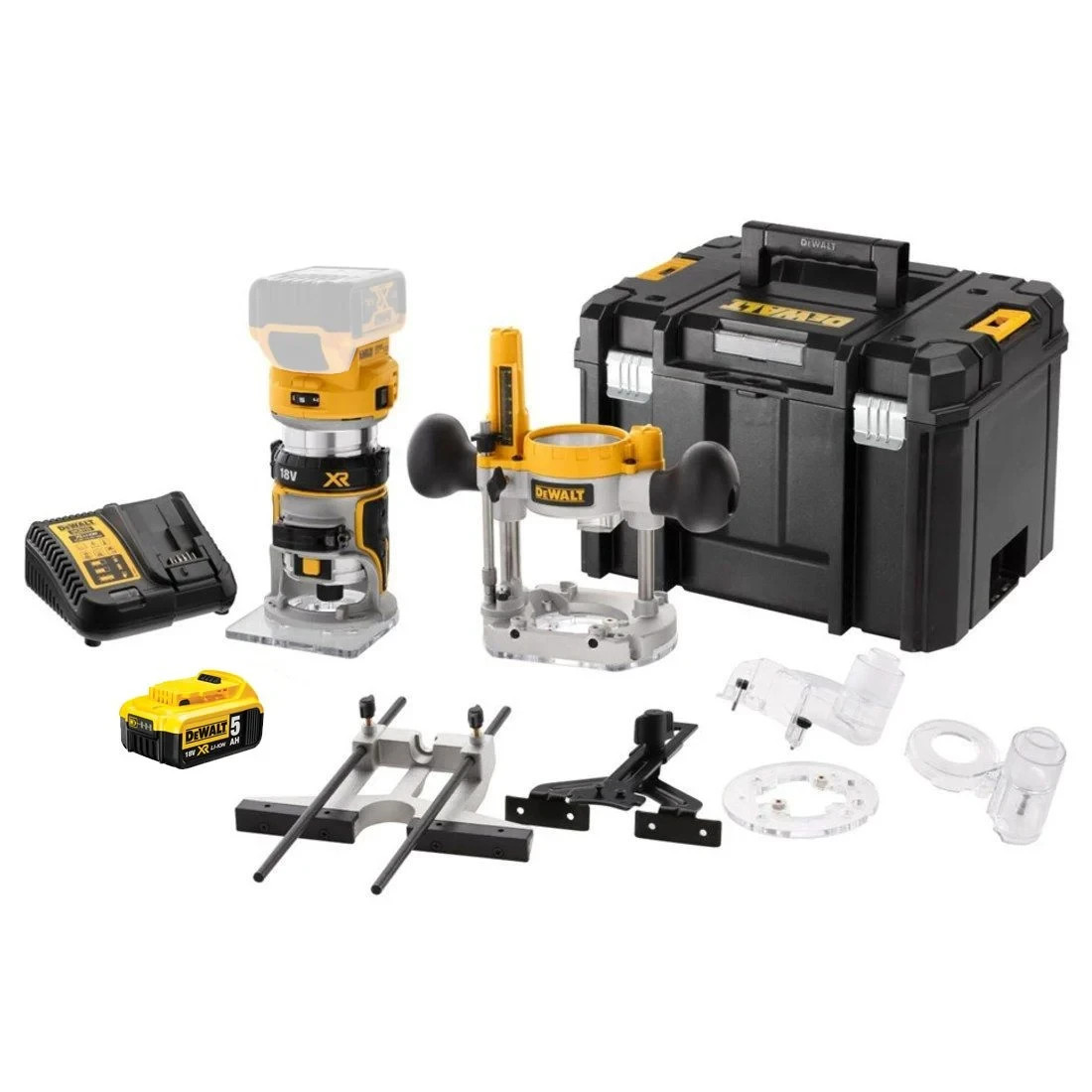 DeWalt DCW604P1-GB 18v XR Brushless 1/4"" Router Inc 1x 5.0Ah Batt