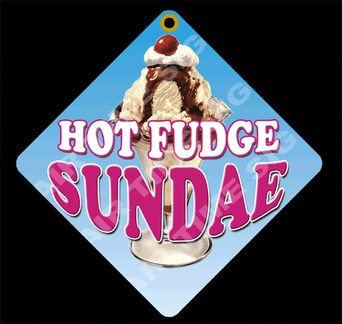 SUNDAES Diamond Concession Sign - Trailer, Restaurant 12" x 12" 2 sided - Picture 1 of 2