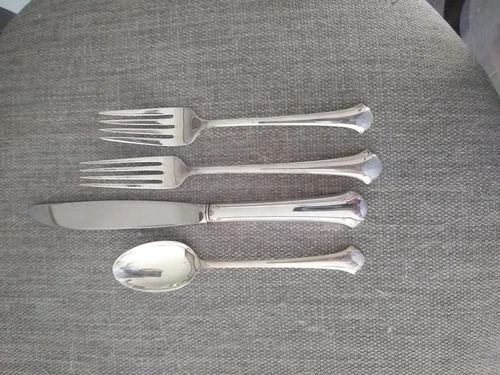sterling silver flatware service for 6 plus 1 extra knife, one extra fork