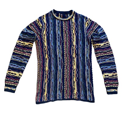 Vintage Carlo Colucci Colorful Abstract Men Knit Sweater Size XS