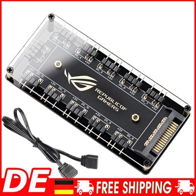 10 Ports RGB Fan HUB PC Computer Desktop 5V 3PIN ARGB Extension Splitter Adapter