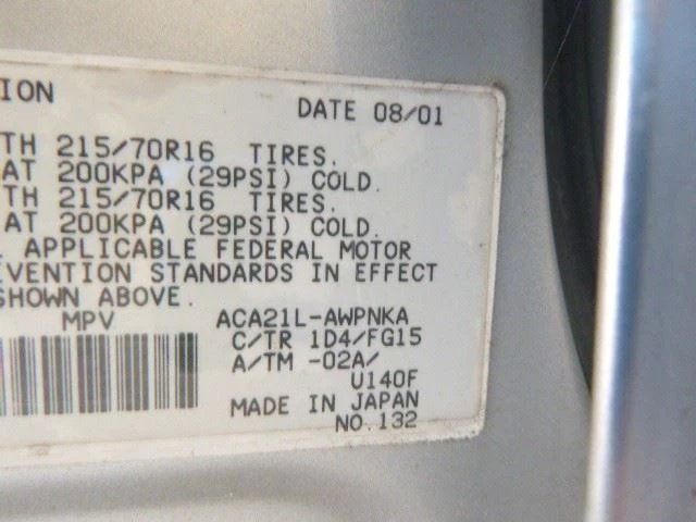 Toyota RAV 4 2002 2.0L Engine VIN H 5th Digit 1900028160 3427 - Image 3 of 4