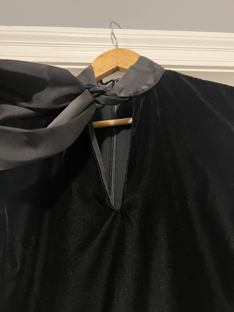 特価!Ralph Lauren 豪華ベルベット Velvet Tie-Neck Dress 黒 Lauren Ralph Lauren Tie-Neck Velvet Dress Womens 8 Black A
