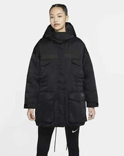 Nike NSW City Ready Down-Fill Parka Jacket Coat CZ1141 010 Size MEDIUM Black NWT