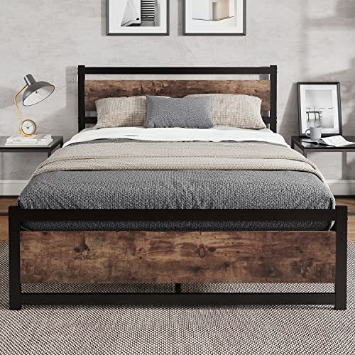 With Wooden Headboard, Heavy Duty Platform  Assorted Sizes