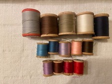 14 vintage wooden thread spools lot Lily Lydia coats Clark Belding