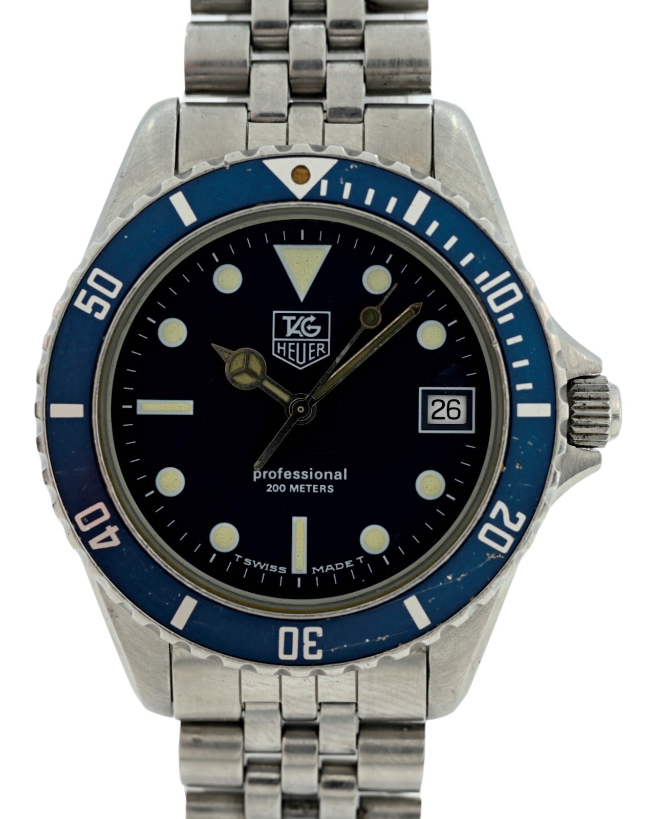 Tag Heuer 37mm Men's 1000 Series Blue Dial Watch w/ Jubilee 195/8 Band 980.613B!