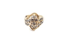 10k Yellow Gold 0.50 CT Diamond Cluster Ring Size 8.25