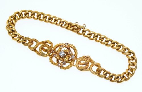 Antique Victorian 14k Gold Diamond Pearl Love Knot Bracelet 0 ct Book Piece Ebay