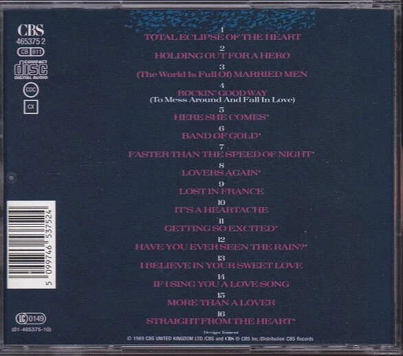 BONNIE TYLER / GREATEST HITS * NEW CD 1989 * NEU - Bild 2 von 2