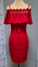 BCX Women's Off Shoulder Knee Length Evening Body Con Dress Red Size 5