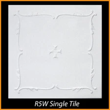 Décor Ceilings R5 Foam Glue-Up Ceiling Tile 20x20 Plain White Pack of 8