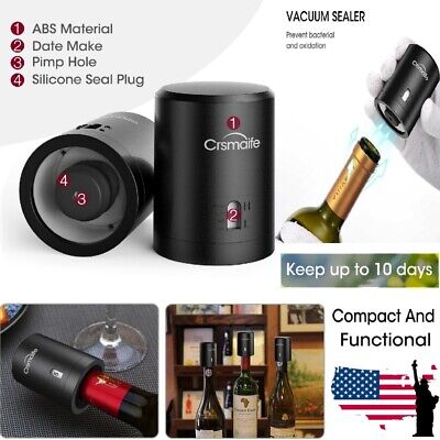 Vacuum Champagne Wine Bottle Stopper Sealer Cork Silicone Seal Plug Cap DateMake 
