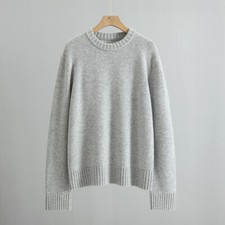 Womens THE ROW New Pure Cashmere Round Neck Pullover Round Neck Sweater