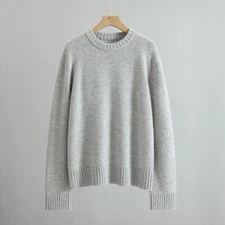 Womens THE ROW New Pure Cashmere Round Neck Pullover Round Neck Sweater