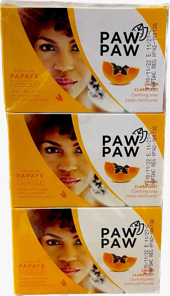 PAW PAW CLARIFYING SOAP + PAPAYA EXTRACT AND VITAMIN E 180 GRAMS ( PACK OF 3 )