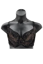 Curvy Couture Beautiful Bliss Lace Unlined Underwire Bra Black