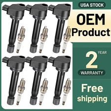 6 Ignition Coil Pack and Spark Plugs UF242 For 1999-2007 Honda Odyssey 3.5L V6