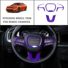 Steering Wheel Frame Trim Decor Cover For Dodge Challenger/Charger 2015+ Purple