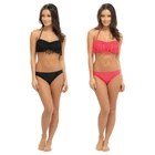 Womens Halter Neck / Strapless Bikini Set With Tassels Bandeau Top Ladies Size