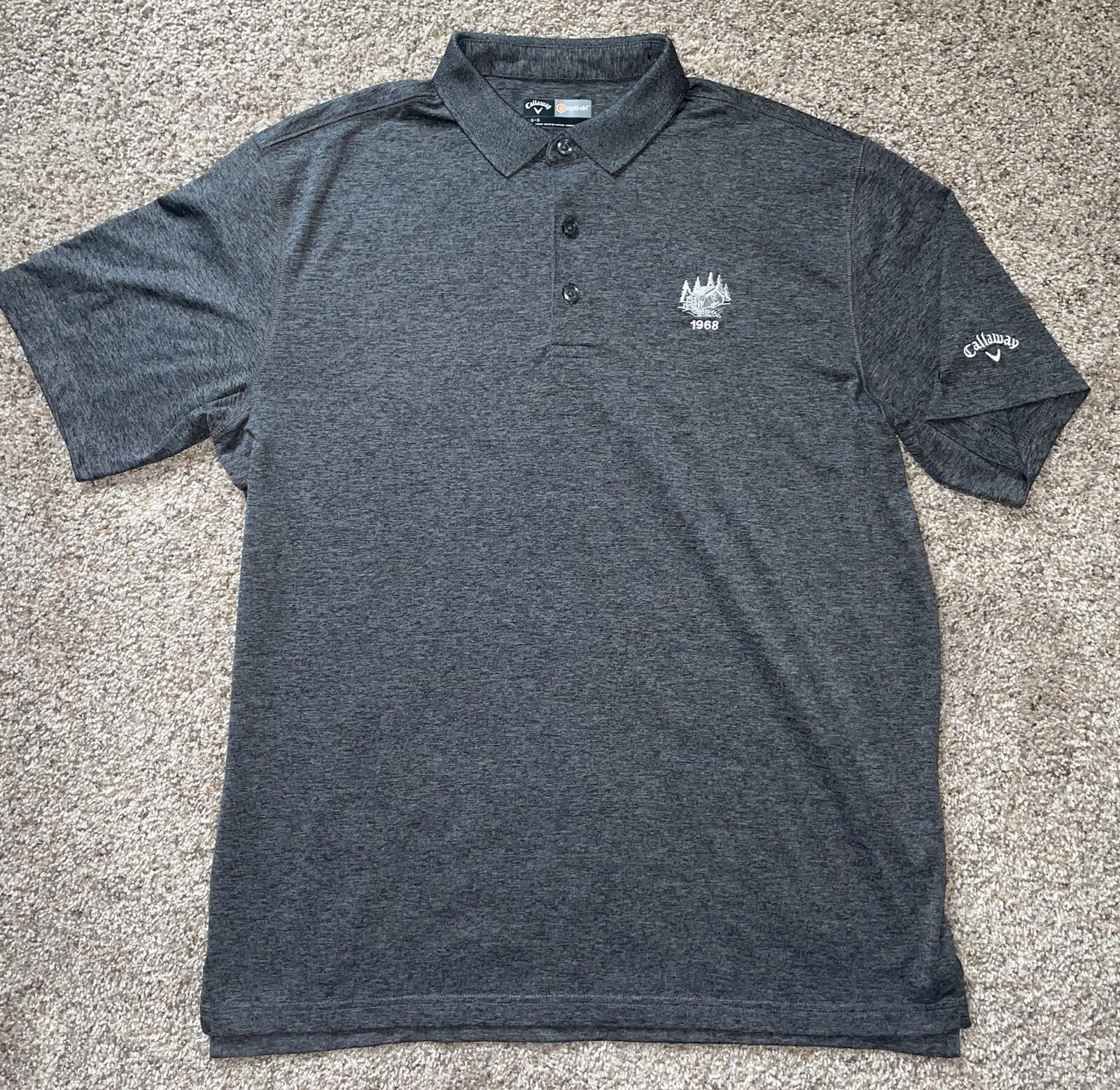 Callaway Little Mill Country Club Make A Wish Golf Polo Men’s Large Gray Optidri