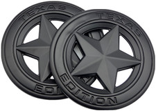 3 2 Pack Metal Texas Edition Emblem Sticker Lone Star Badges Black Truck