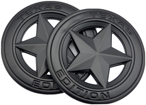 3" 2 PACK Metal Texas Edition Emblem Sticker Lone Star Badges (Black) Truck - Bild 1 von 12