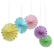Pastel Paper Rosettes Hanging Home Birthday Party Decoration Baby Shower Photo 