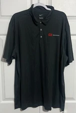 Nike Mens Shirt 2XL Golf Polo Black Swisher Logo Summer Vacation Sportswear