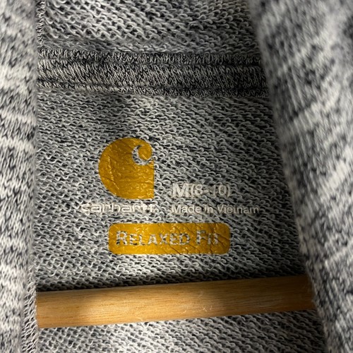 Carhartt Womens Medium Pullover Hoodie Grey Heathered Relaxed Kangaroo Pocket - Picture 4 of 15