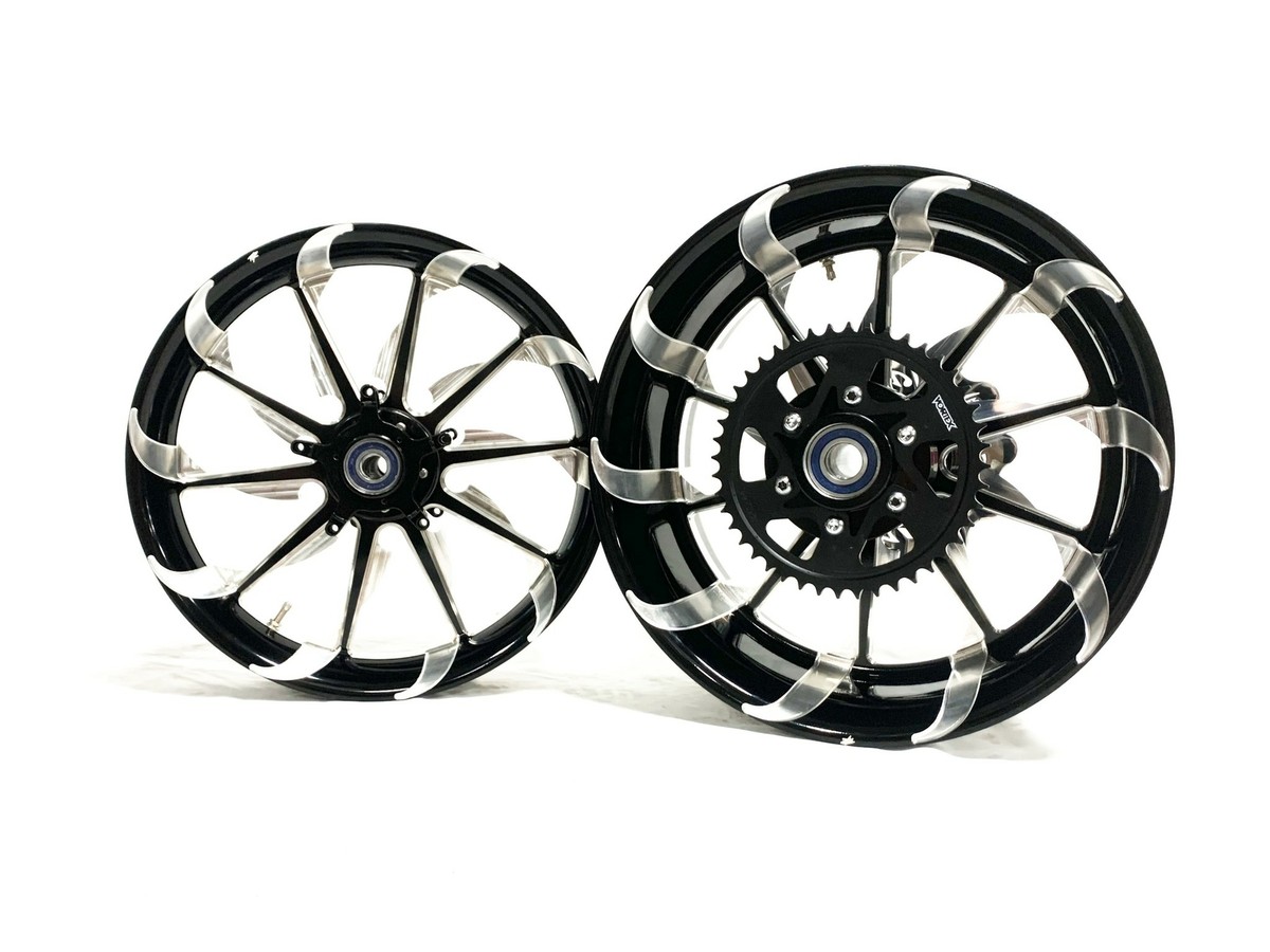 240 FAT TIRE BLACK CONTRAST CUT TORNADO WHEELS 2008-2012