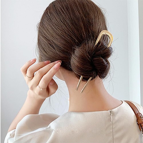 Confezione 4 Spille Capelli Forma U Metallo Forchetta Capelli Francesi per Panini Donna Ragazza Acconciatura - Foto 4 di 8