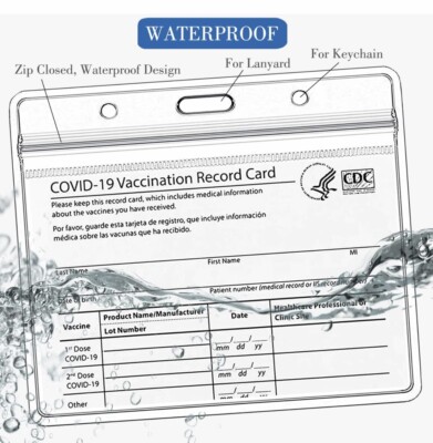 Vaccination Card Protector with Lanyard 6 Pack